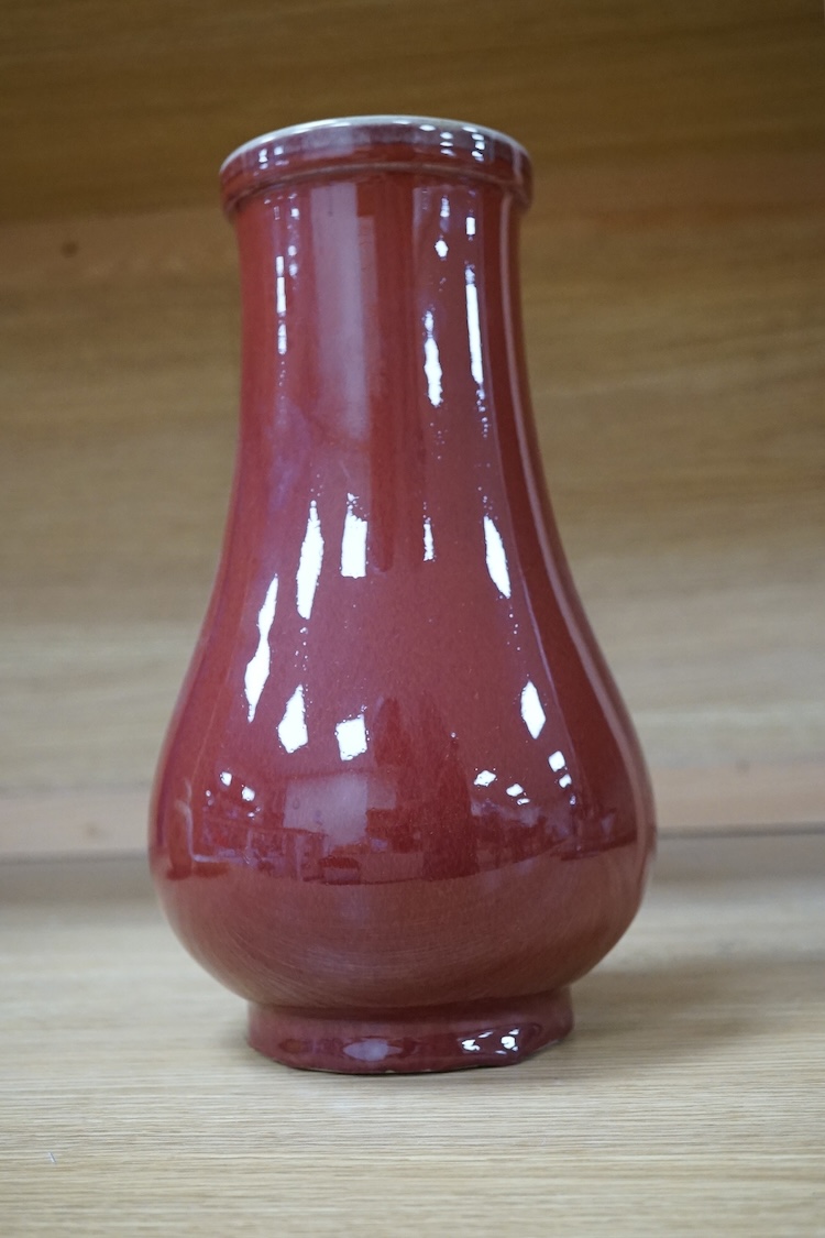 A Chinese sang de boeuf glazed vase, 29cm high